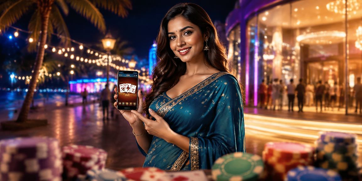 Indian woman enjoying rummy game as a scqp09 VIP member with exclusive rewards