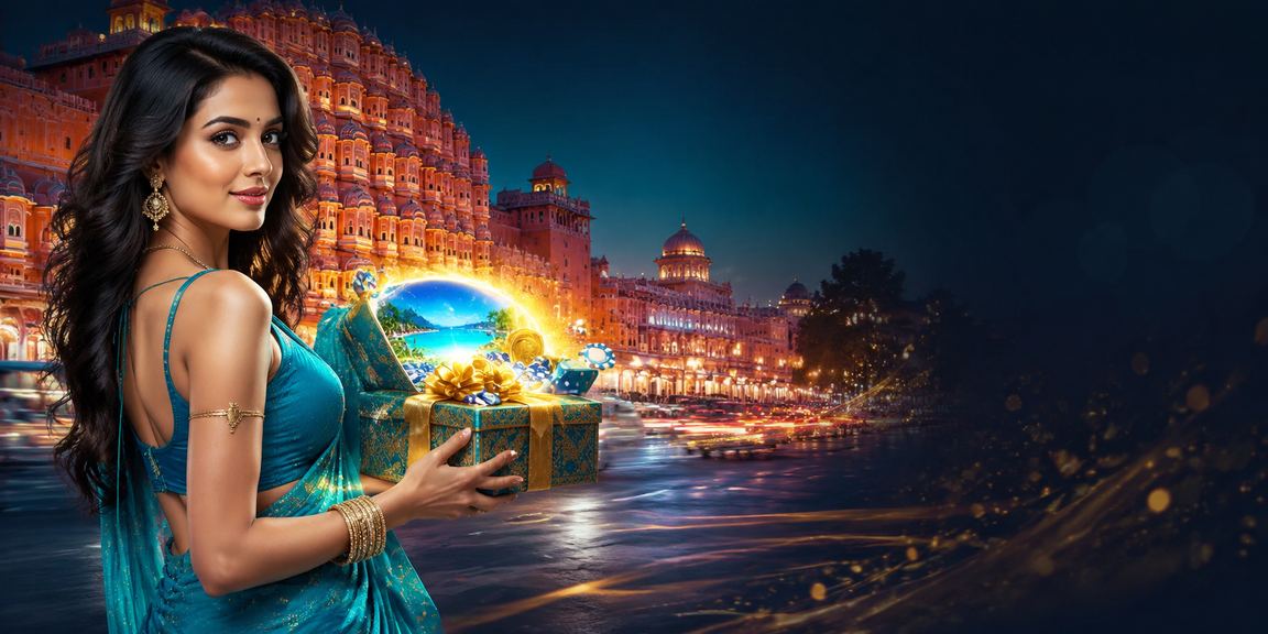 Casino app use at Jaipur with Indian traditional attire